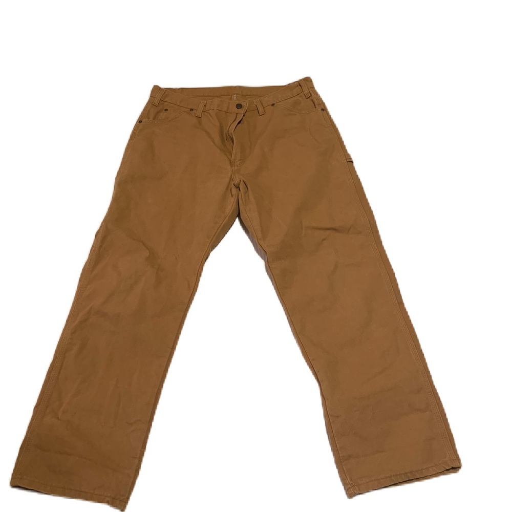 Dickies Canvas Pants Mens 38x30 Tan Carpenter Jeans Work Straight Rugged Skater